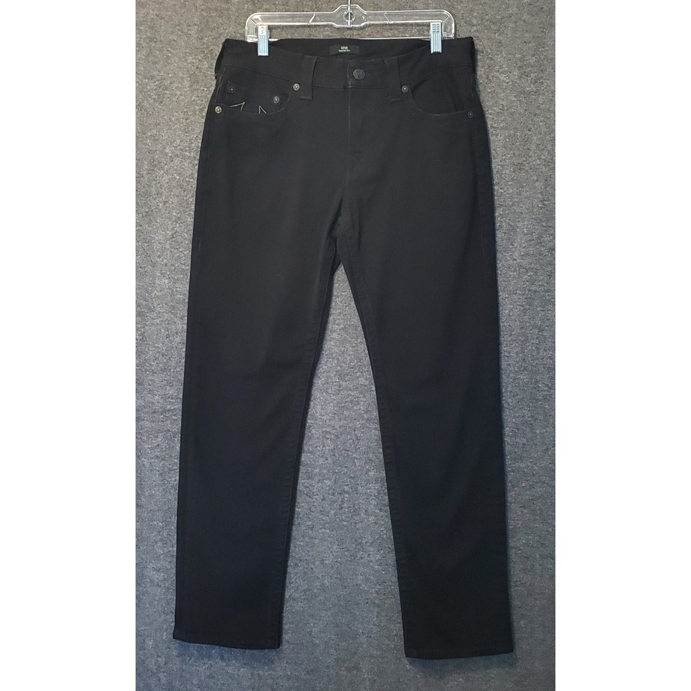 True Religion Jeans Mens 32x32 GENO‎ Black Relaxed Slim Stretch Denim Goth Rock